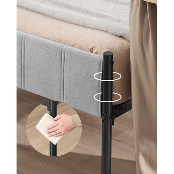 Posteľ s roštom FERKO čierna/sivá, 160x200 cm 4