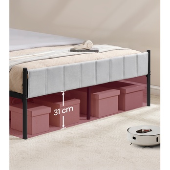 Posteľ s roštom FERKO čierna/sivá, 160x200 cm 5