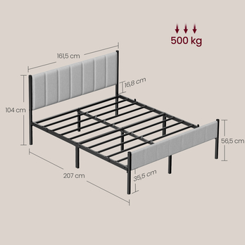 Posteľ s roštom FERKO čierna/sivá, 160x200 cm 6