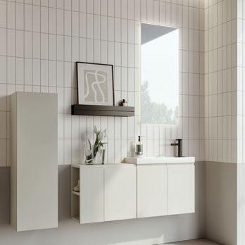 Vysoká kúpeľňová skrinka FERLA 1 kašmírová 2