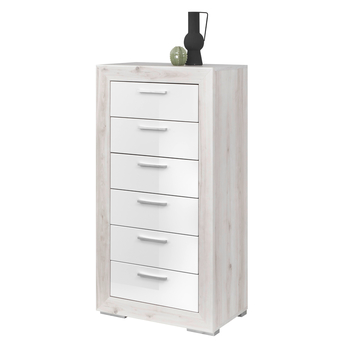 Komoda FERNANDO T19 aurum svetlá/biela vysoký lesk 1