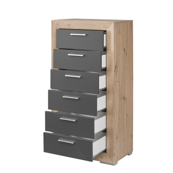 Komoda FERNANDO T19 dub artisan/matná sivá 2