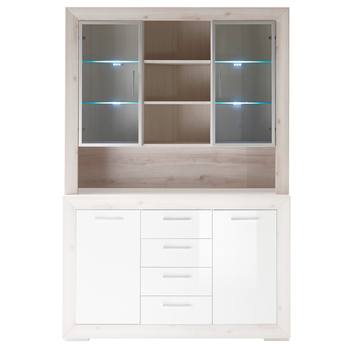 Vitrína/nadstavec FERNANDO T22 aurum svetlá/biela vysoký lesk 3