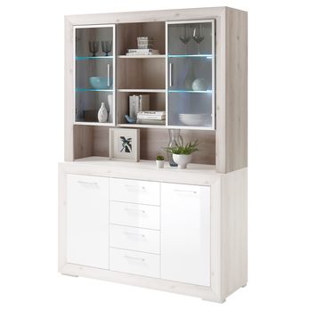 Vitrína/nadstavec FERNANDO T22 aurum svetlá/biela vysoký lesk 4