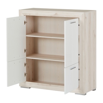 Komoda FERNANDO T4 aurum svetlá/biela vysoký lesk 3