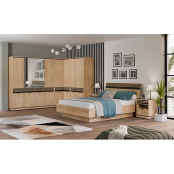 Šatníková skriňa FERRO FE08 dub creamona torro/čierna 1