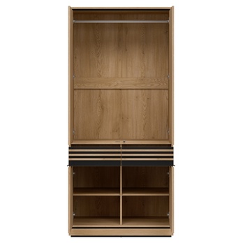 Šatníková skriňa FERRO FE08 dub creamona torro/čierna 2