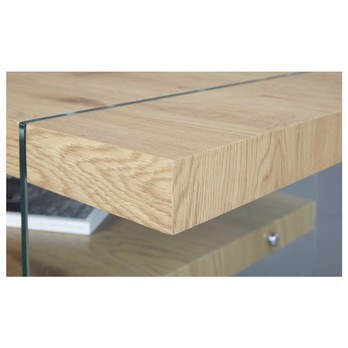 Konferenčný stolík FESTINA divoký dub/sklo 1