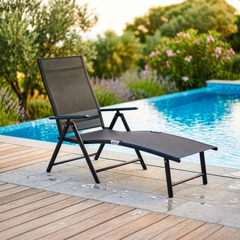 Záhradné ležadlo FIELDMANN 2 čierna 1