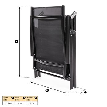 Záhradné ležadlo FIELDMANN 2 čierna 7