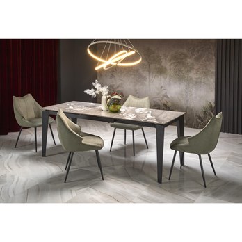 Jedálenský stôl FILAX sivý mramor/čierna 1