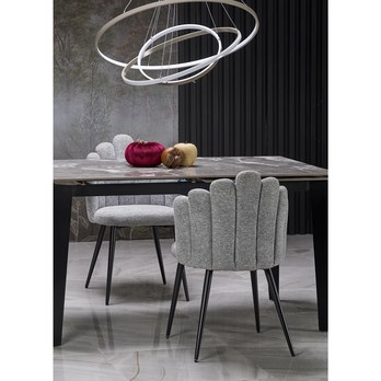 Jedálenský stôl FILAX sivý mramor/čierna 13