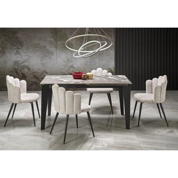 Jedálenský stôl FILAX sivý mramor/čierna 15
