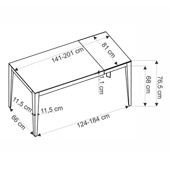 Jedálenský stôl FILAX sivý mramor/čierna 16