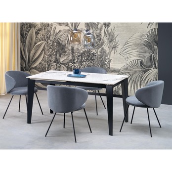 Jedálenský stôl FILAX biely mramor/čierna 7