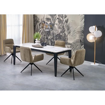 Jedálenský stôl FILAX biely mramor/čierna 8