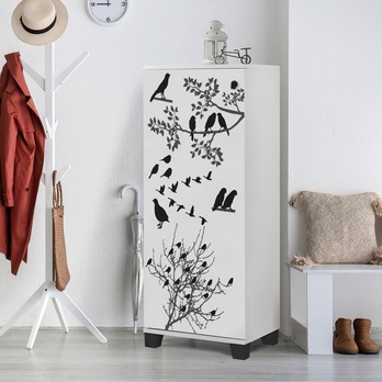 Skrinka na topánky FILINTA 12 biela/čierna 1