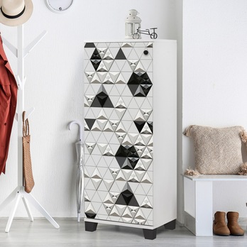 Skrinka na topánky FILINTA biela/čierna 4