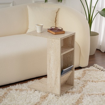 Prístavný stolík FILINTA béžová/travertín 1