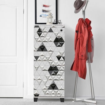 Skrinka na topánky FILINTA biela/čierna 1