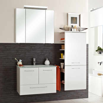 Zrkadlová skrinka s osvetlením FILO 040 biela vysoký lesk 1