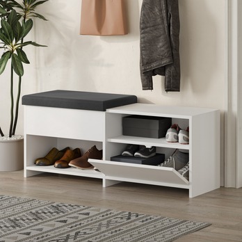 Lavica na topánky FILUX biela 3