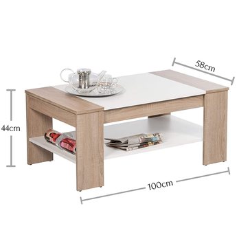 Konferenčný stolík FINLEY PLUS dub sonoma/biela 3