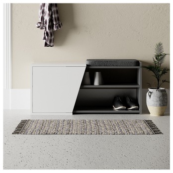 Lavica na topánky FIONA biela/antracitová 1