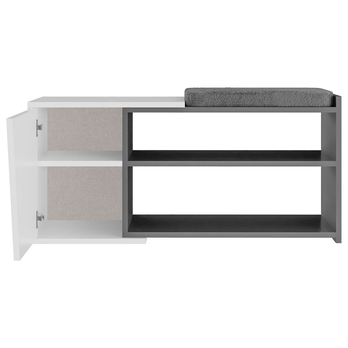 Lavica na topánky FIONA biela/antracitová 2