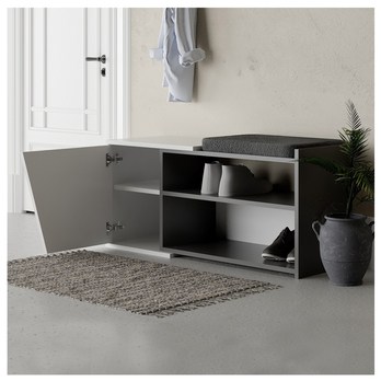 Lavica na topánky FIONA biela/antracitová 3