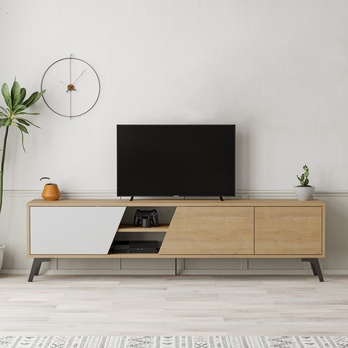 TV stolík FIONA biela/dub 2