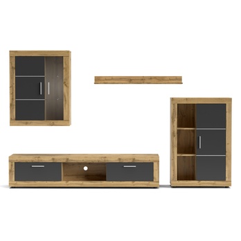 Obývacia stena FIORDO dub wotan/antracitová 3