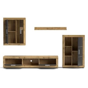 Obývacia stena FIORDO dub wotan/antracitová 4