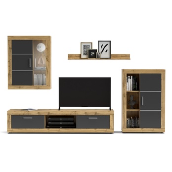 Obývacia stena FIORDO dub wotan/antracitová 5