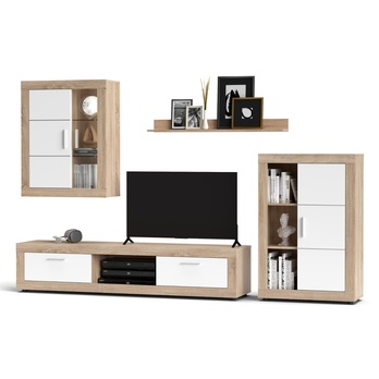 Obývacia stena FIORDO dub sonoma/biela 1