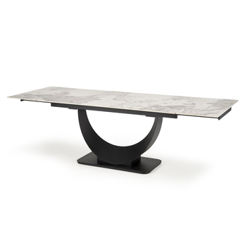 Jedálenský stôl FIRNONDU biely mramor/čierna 2