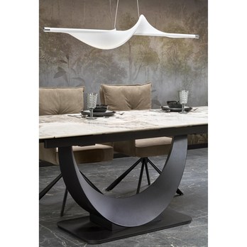 Jedálenský stôl FIRNONDU biely mramor/čierna 14