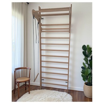 Lanová hojdačka FITHOME 3 prírodná/čierna 1