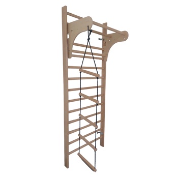 Lanový rebrík FITHOME 4 prírodná/čierna 1