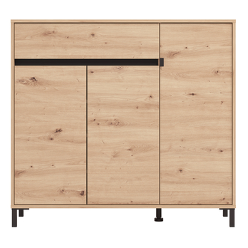 Skrinka na topánky FLANNAN II dub artisan/matná čierna 3