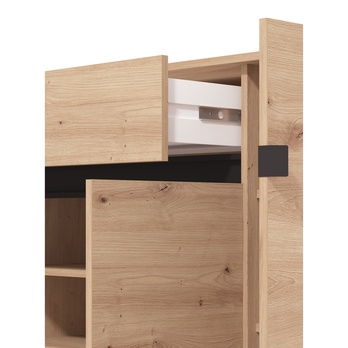 Skrinka na topánky FLANNAN II dub artisan/matná čierna 4