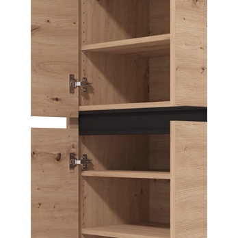 Skrinka na topánky FLANNAN III dub artisan/matná čierna 4