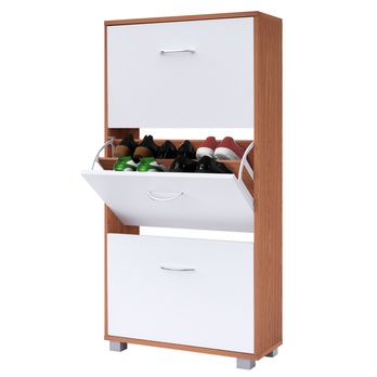 Skrinka na topánky FLAPS biela/buk 2