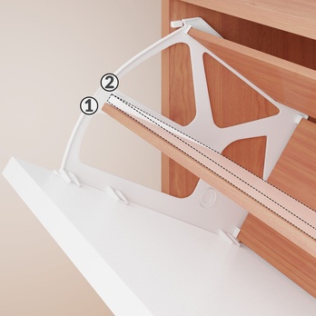 Skrinka na topánky FLAPS biela/buk 4