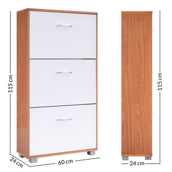 Skrinka na topánky FLAPS biela/buk 6