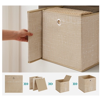 Sada úložných boxov FLAT 2 piesková, 6 ks 2