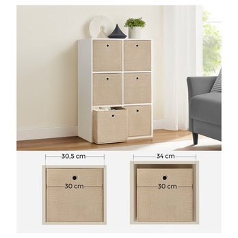 Sada úložných boxov FLAT 2 piesková, 6 ks 3