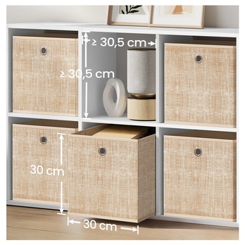 Sada úložných boxov FLAT 2 piesková, 6 ks 4