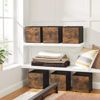 Úložné boxy FLAT 3 hnedá, 6 ks 1