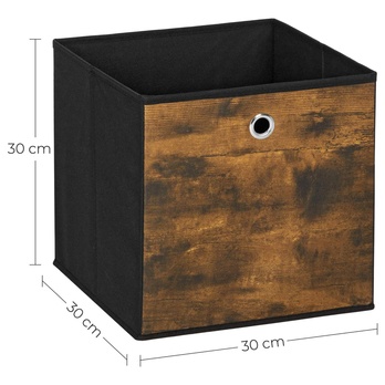 Úložné boxy FLAT 3 hnedá, 6 ks 6